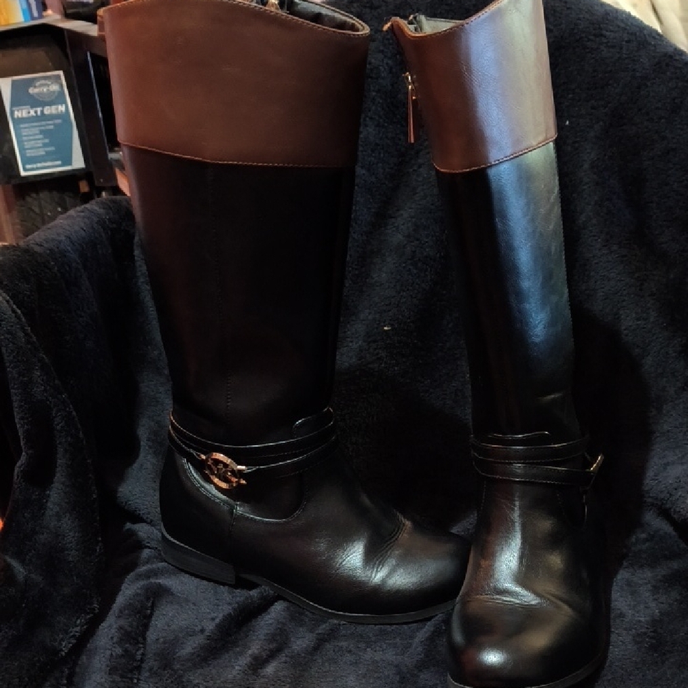 Black and Brown Riding Boots
